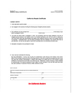 California Resale Certificate